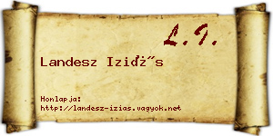 Landesz Iziás névjegykártya
